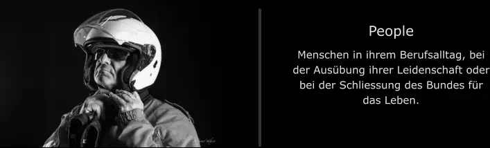 People Menschen in ihrem Berufsalltag, bei der Ausübung ihrer Leidenschaft oder bei der Schliessung des Bundes für das Leben.