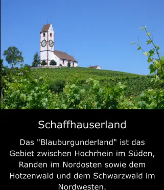 Schaffhauserland Das "Blauburgunderland" ist das Gebiet zwischen Hochrhein im Süden, Randen im Nordosten sowie dem Hotzenwald und dem Schwarzwald im Nordwesten.